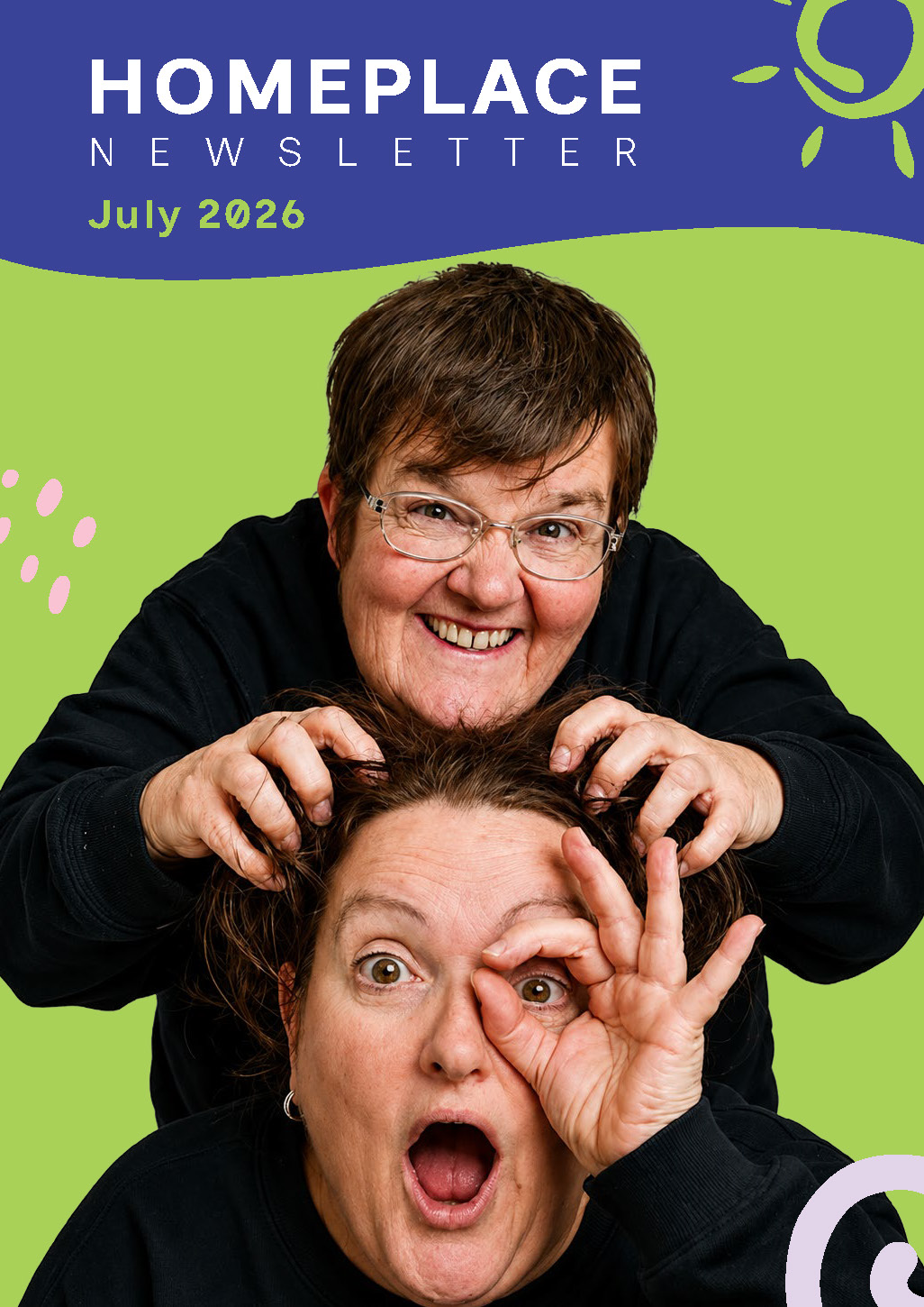 HomePlace 2026 Autumn Newsletter Cover featuring a photo of two participants.